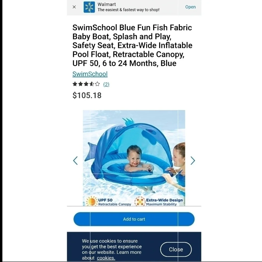 Kids SwimSchool Fun Fish BabyBoat in Blue by Aqua Leisure 6-24 months New - Picture 12 of 12